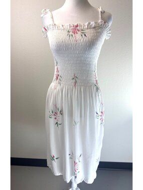 Hibiscus Collection Hawaii Women's OS Smocked Sundress/Cover-up Vacation Floral